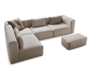 Sofà sezionale moderno del tessuto molle del salone con sedili della struttura di legno solido i multi