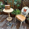 Tavolino da salotto di legno moderno a forma di rotondo, tavolo da pranzo di legno solido