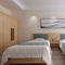 Mobilia della camera da letto di stile dell'hotel della base di legno solido, mobilia della stanza di ospite dell'hotel