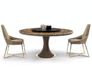 Tavolo da pranzo allo spiedo del ristorante del patio del marmo moderno della mobilia con il seminterrato del metallo