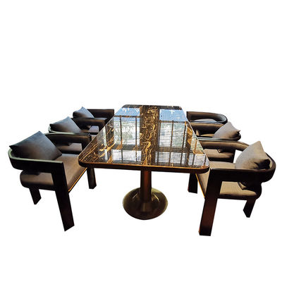Mobilia di marmo del patio del ristorante, tavolo da pranzo superiore di marmo quadrato rettangolare